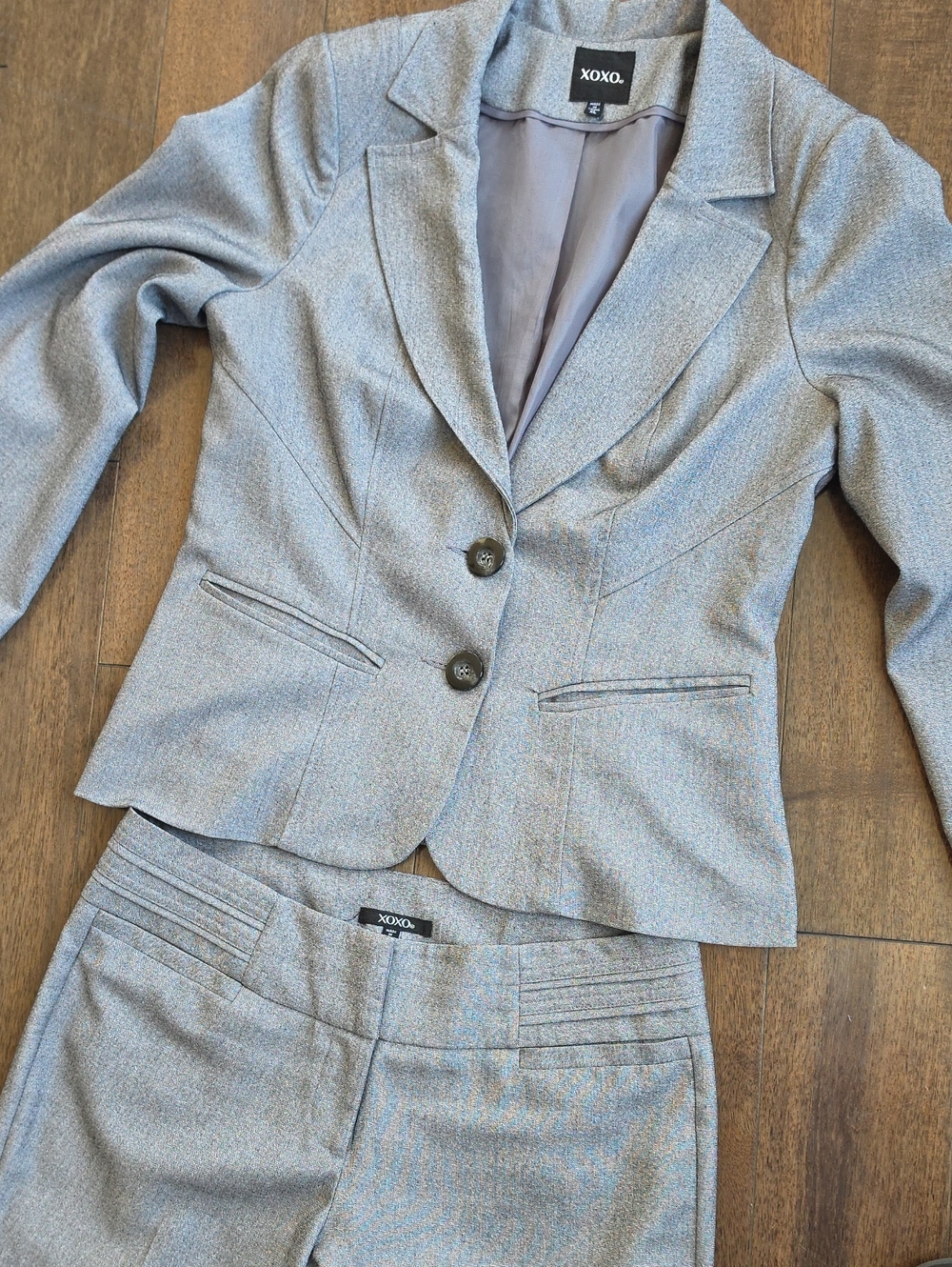 XOXO 2000s 2-Piece Gray Pant Suit Blazer XL / Pants 9/10